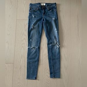 The Casting jeans, mid rise, blue lightly distressed. Size 25